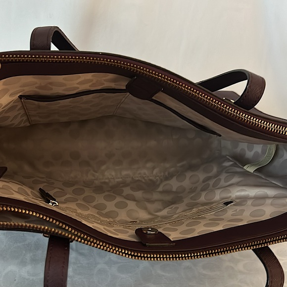 Kate Spade Luxurious Dark Wine Purple Large Leather Tote Bag 🌸🌸 - Picture 7 of 13